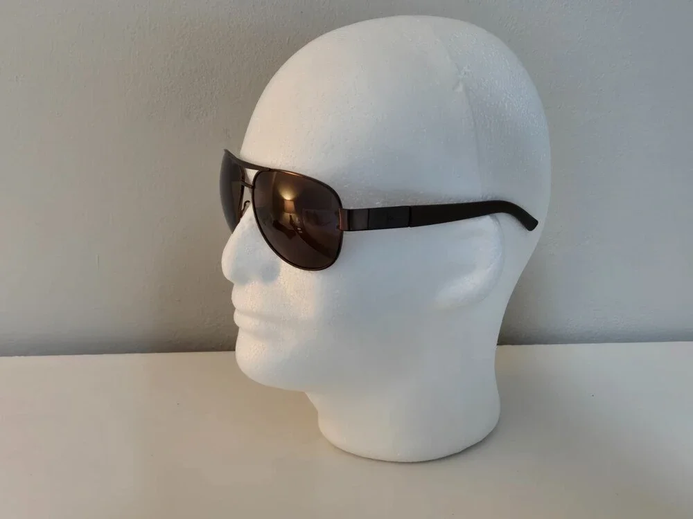 Marc Anthony Aviator Sunglasses Copper Color Metal Frames ~ Brown Arms & Lenses